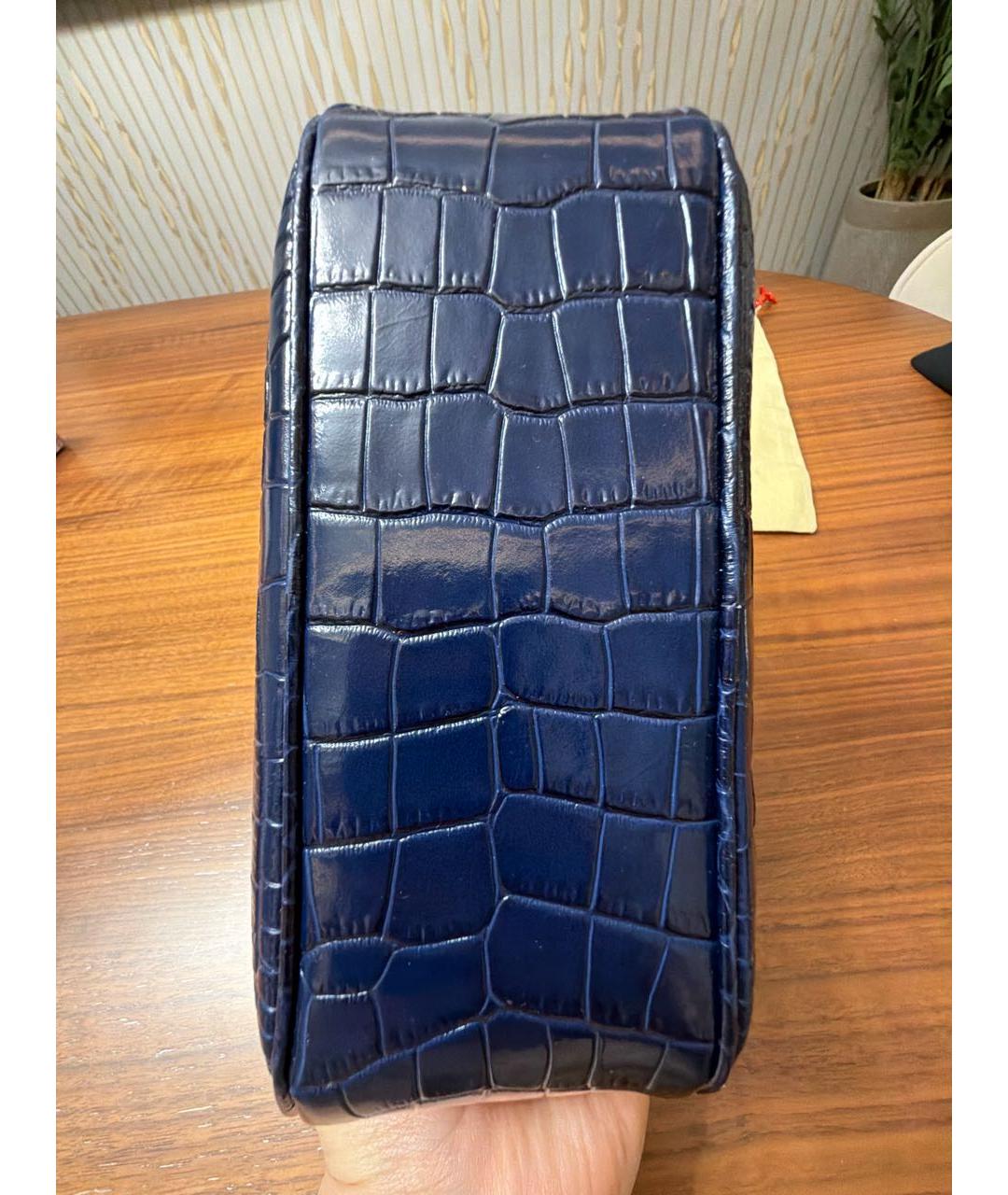 ULYANA SERGEENKO Синяя кожаная косметичка, фото 6