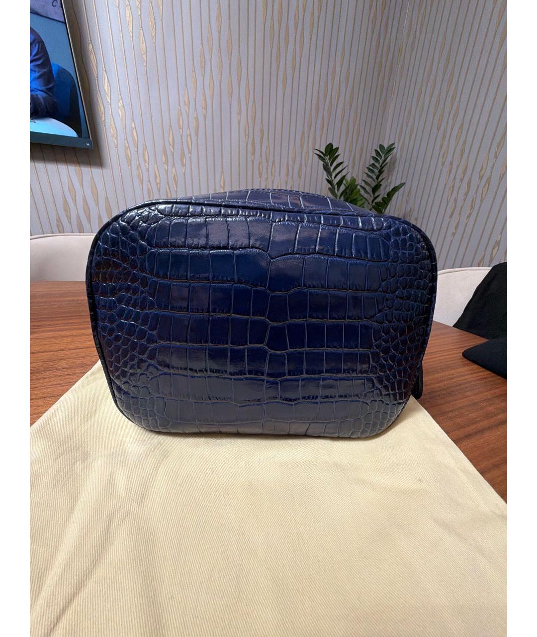 ULYANA SERGEENKO Синяя кожаная косметичка, фото 3