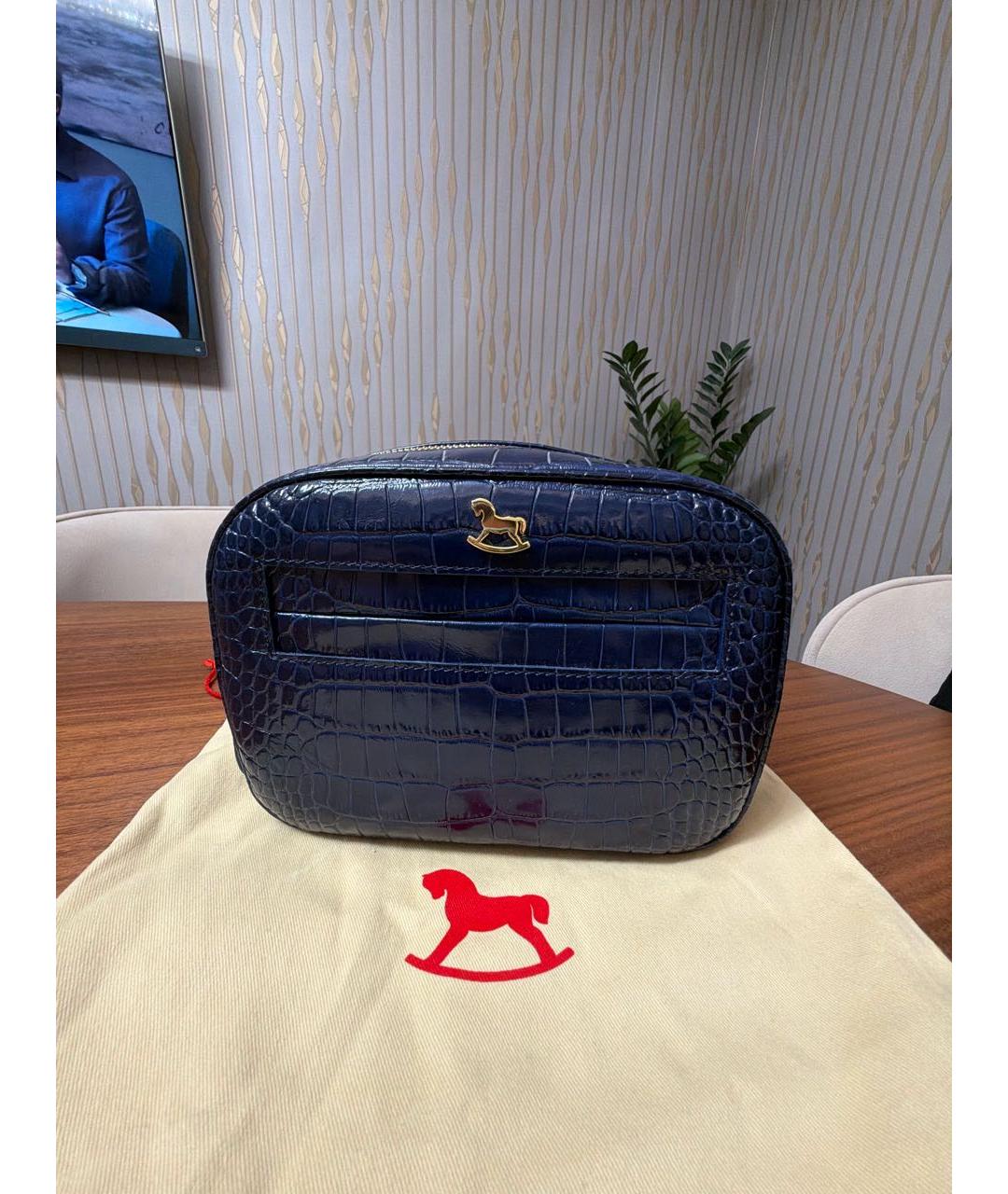 ULYANA SERGEENKO Синяя кожаная косметичка, фото 7