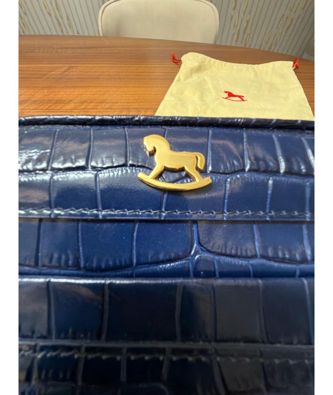 ULYANA SERGEENKO Синяя кожаная косметичка, фото 5