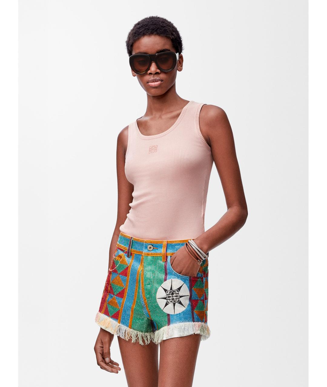 LOEWE Розовая шелковая майка, фото 2