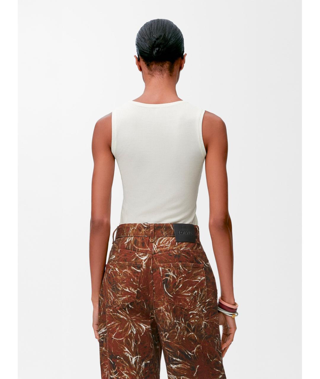 LOEWE Белая шелковая майка, фото 3