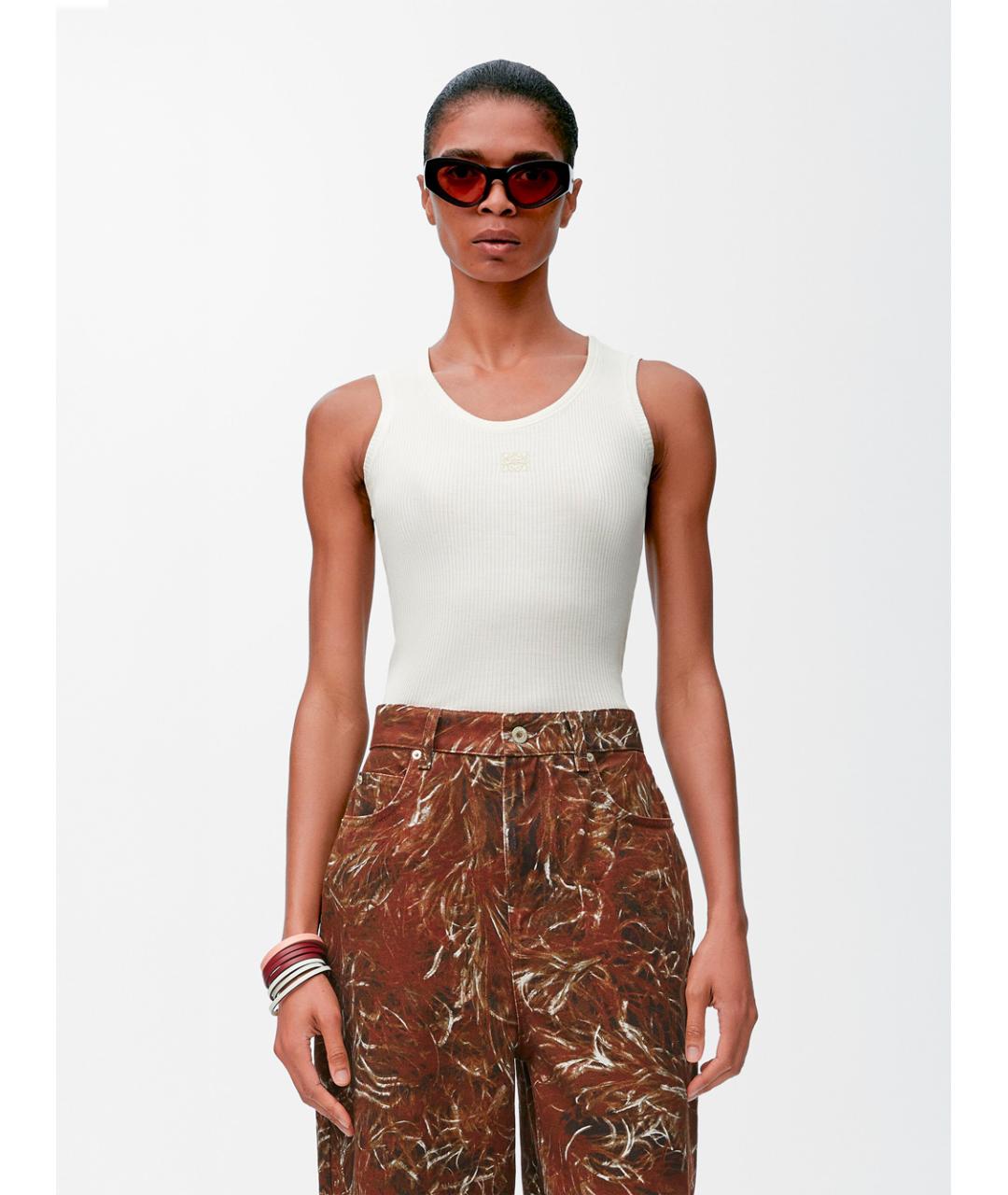 LOEWE Белая шелковая майка, фото 2