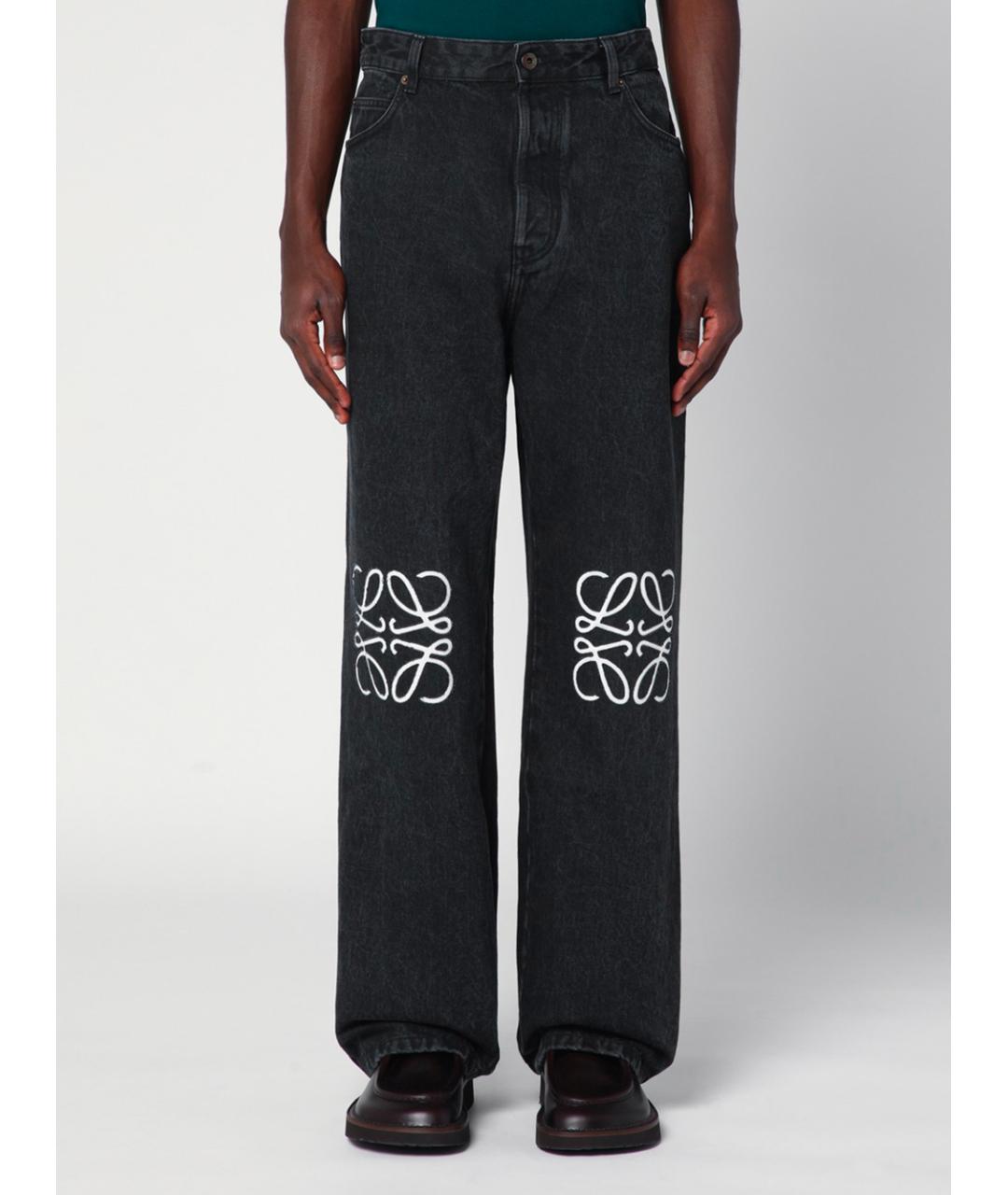 LOEWE Черные хлопковые прямые джинсы, фото 2
