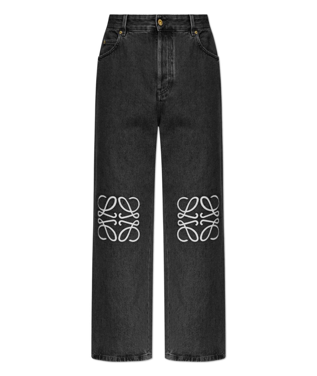 LOEWE Черные хлопковые прямые джинсы, фото 1