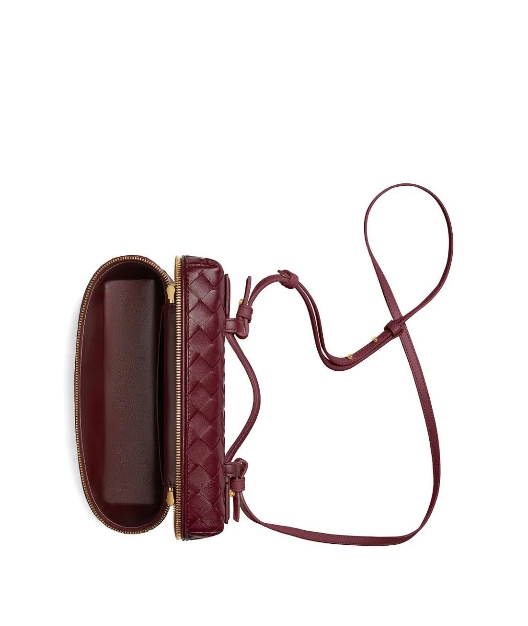 BOTTEGA VENETA Бордовая кожаная сумка через плечо, фото 3