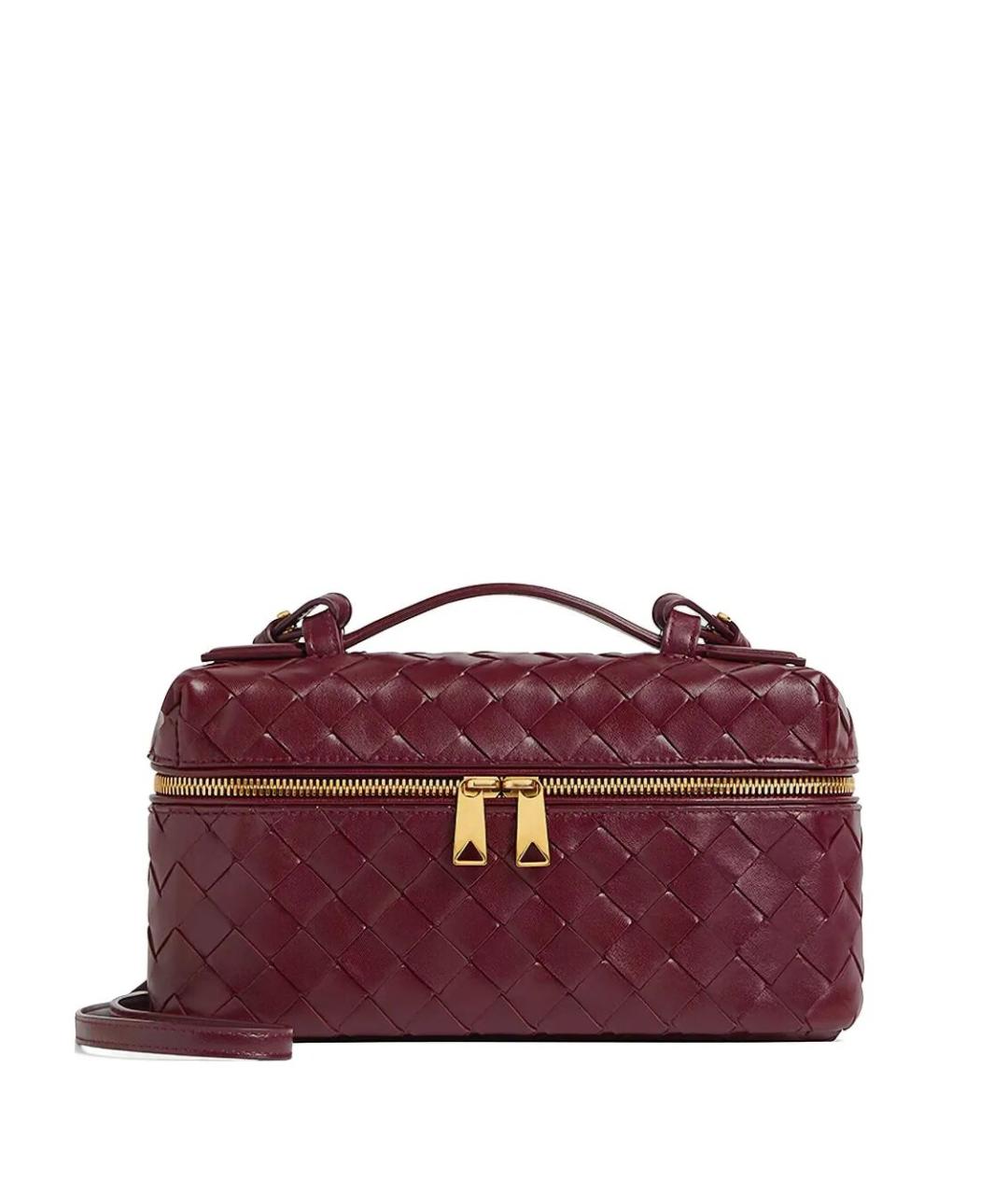 BOTTEGA VENETA Бордовая кожаная сумка через плечо, фото 1