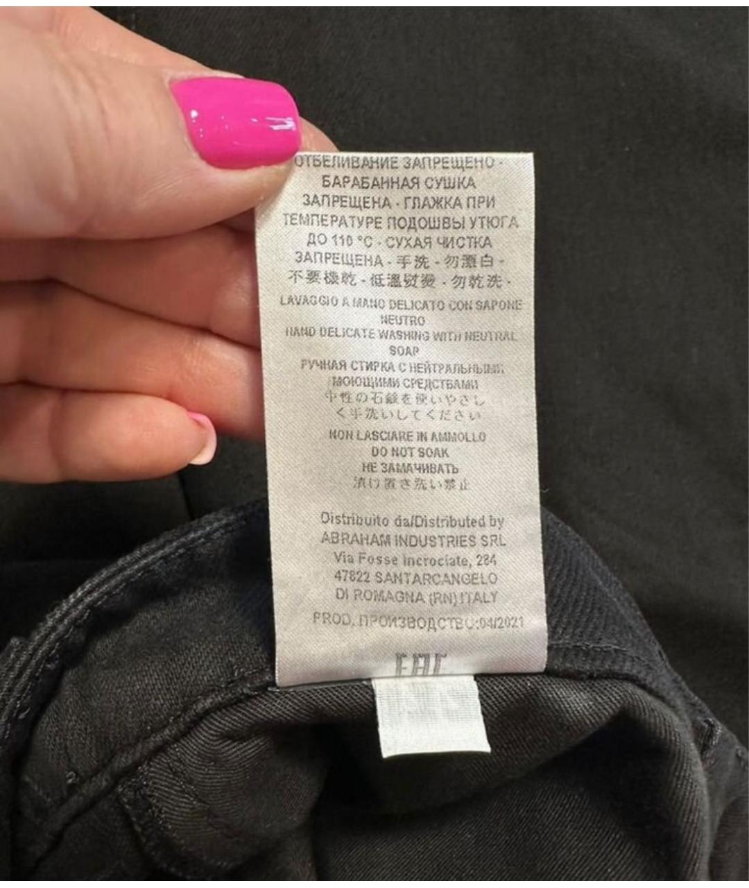 ERIKA CAVALLINI Черные хлопковые прямые джинсы, фото 6