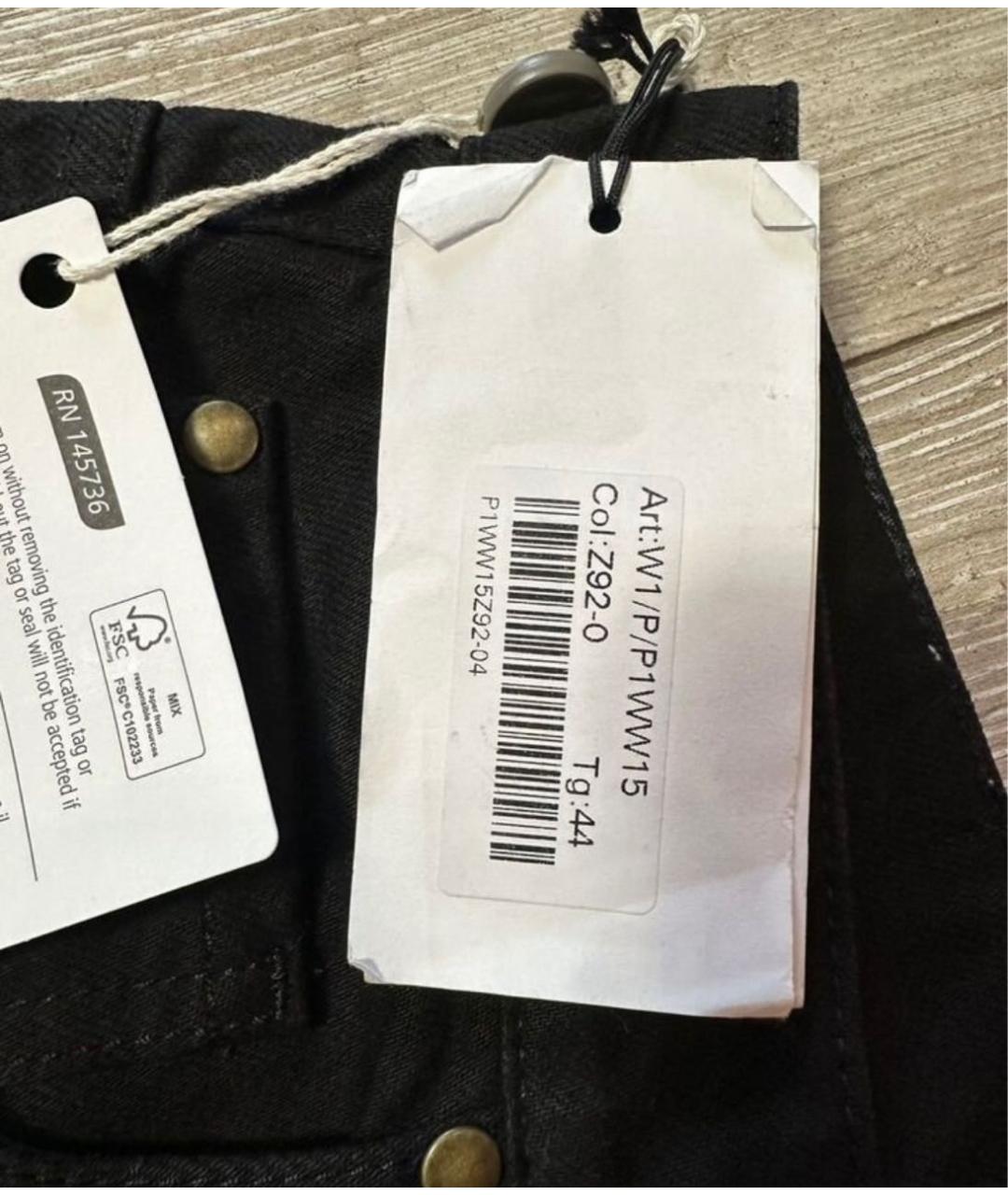 ERIKA CAVALLINI Черные хлопковые прямые джинсы, фото 7