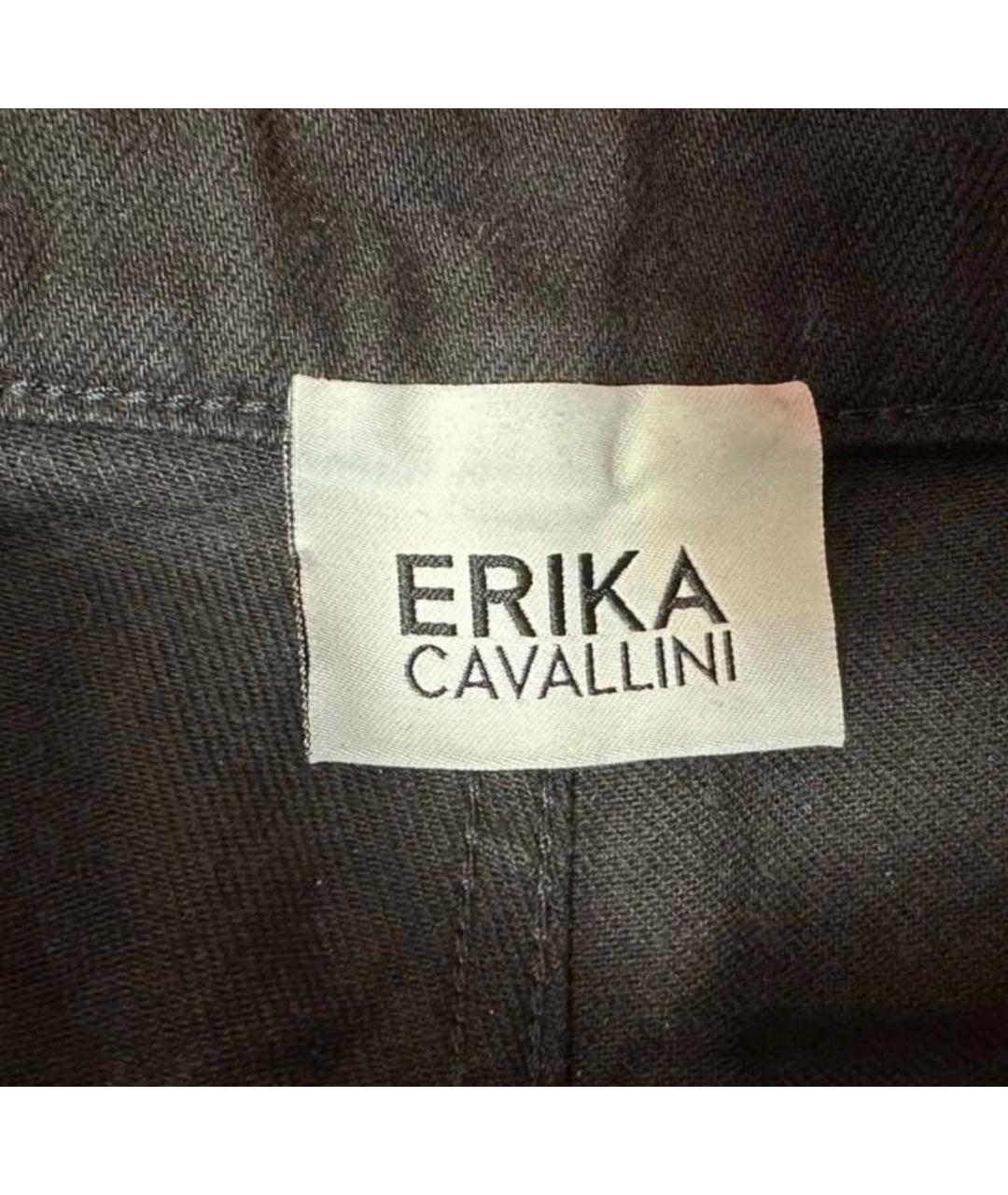ERIKA CAVALLINI Черные хлопковые прямые джинсы, фото 3