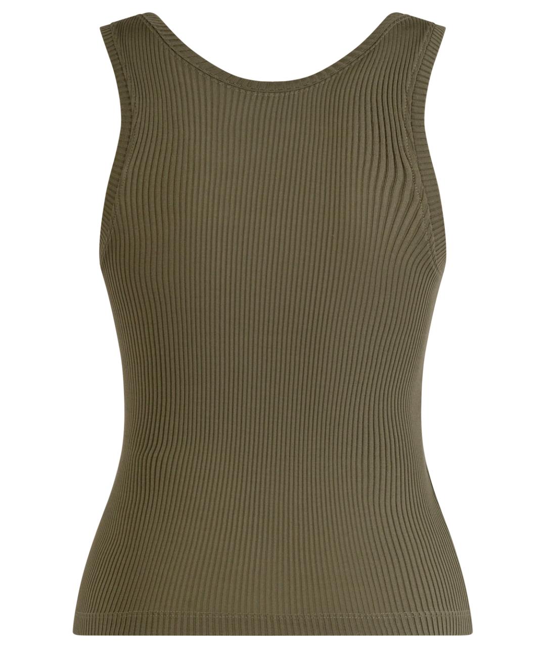 LOEWE Хаки шелковая майка, фото 2