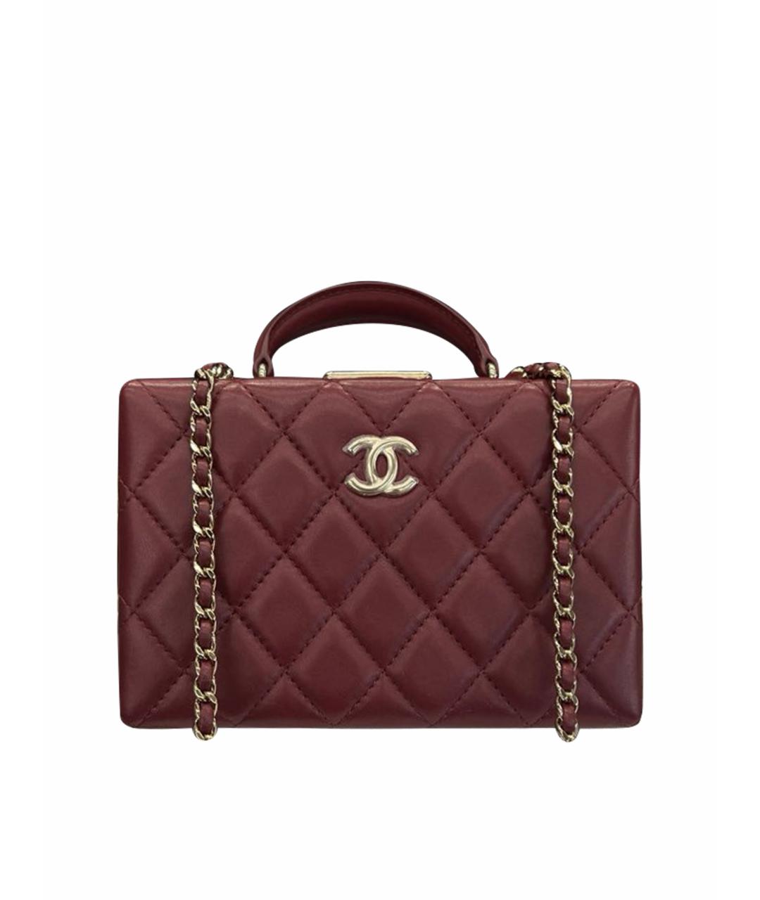 CHANEL Бордовая кожаная сумка через плечо, фото 1