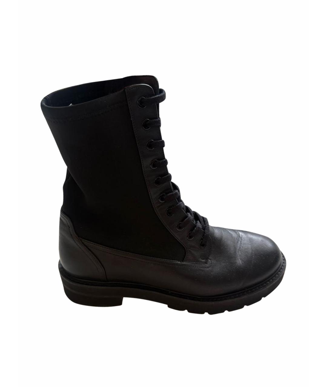 STUART WEITZMAN Черные кожаные ботинки, фото 1