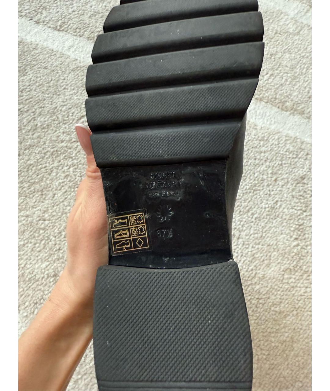 STUART WEITZMAN Черные кожаные ботинки, фото 5