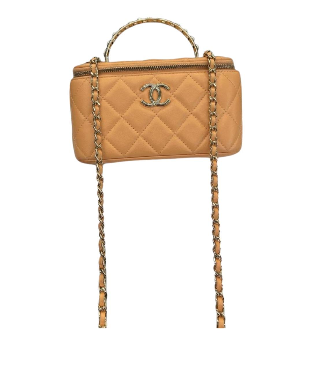 CHANEL Оранжевая кожаная сумка через плечо, фото 1