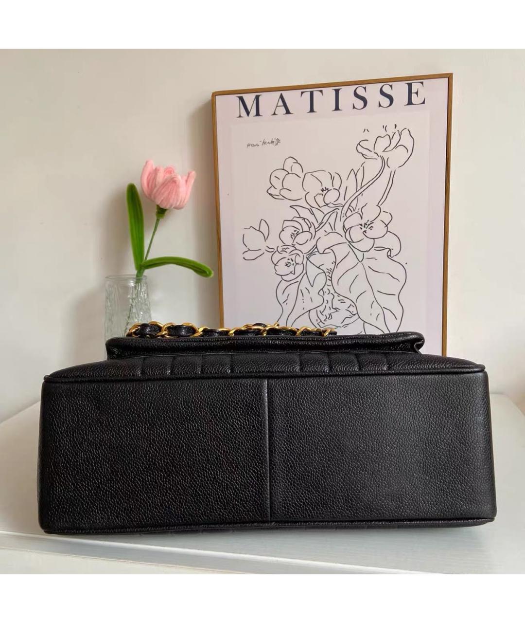 CHANEL Черная кожаная сумка тоут, фото 6