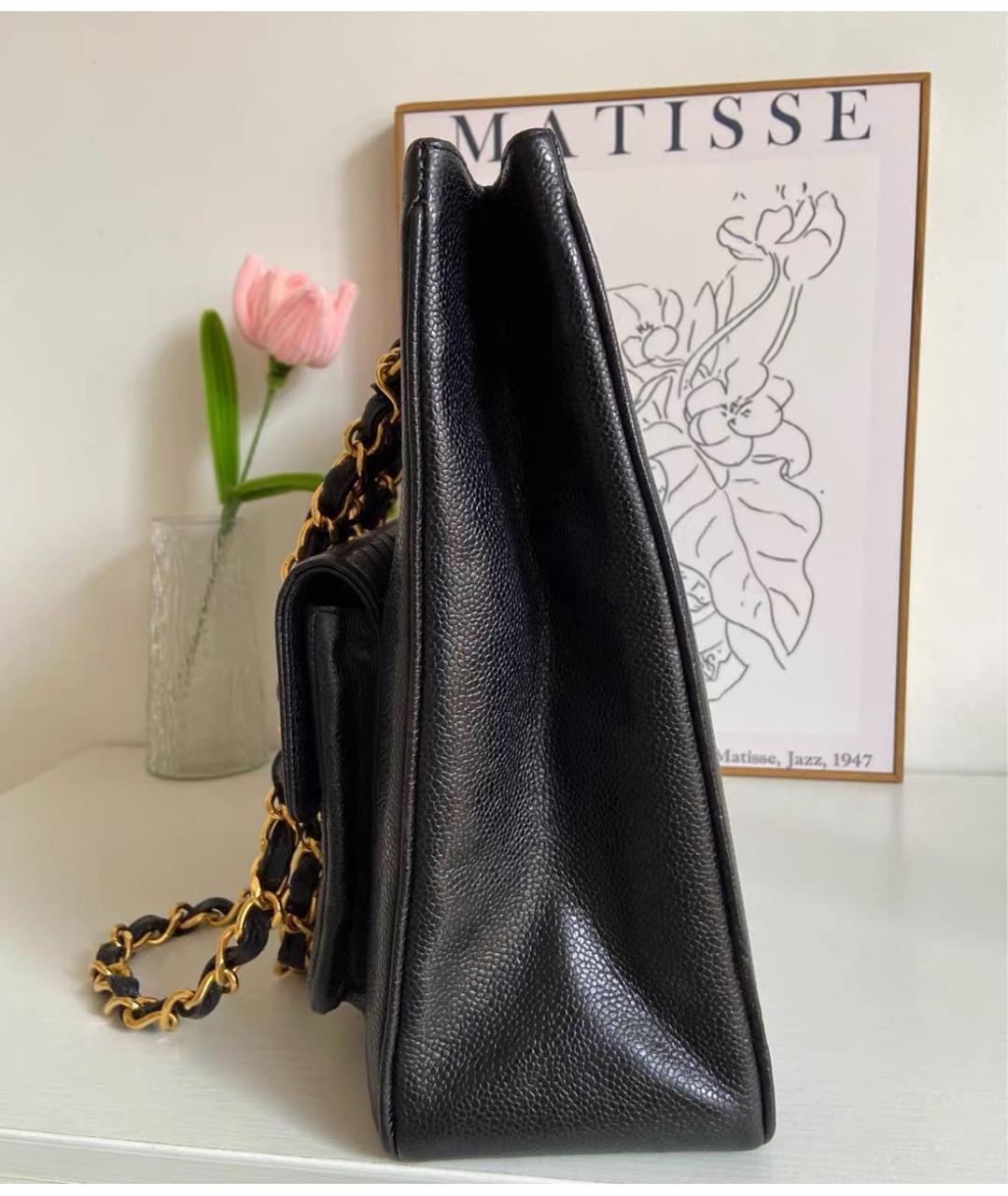 CHANEL Черная кожаная сумка тоут, фото 5