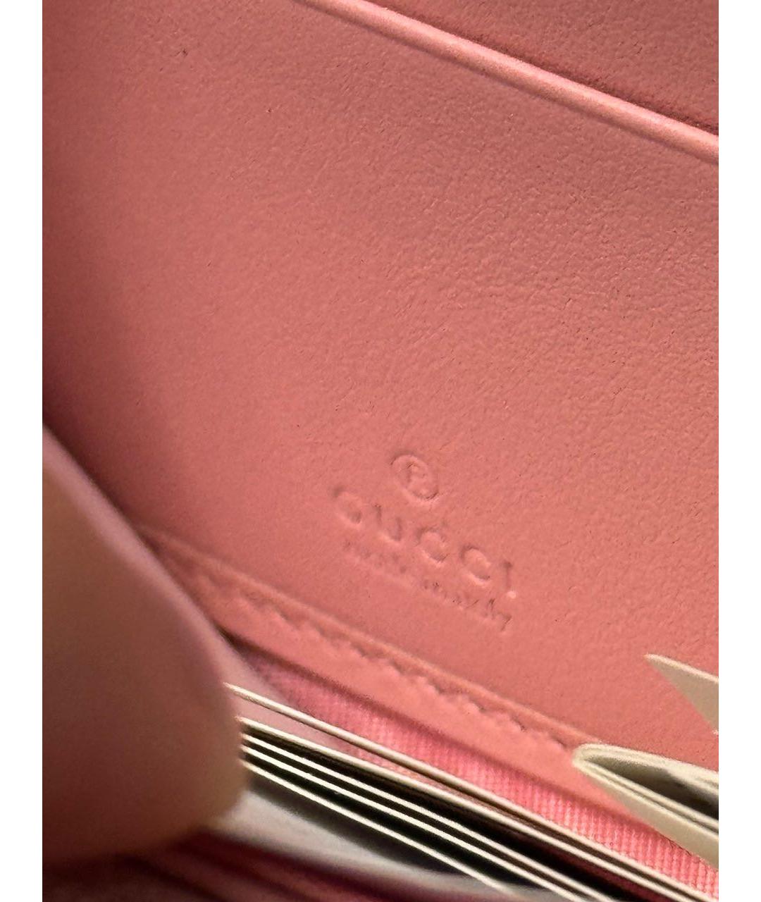 GUCCI Розовый кожаный кошелек, фото 5