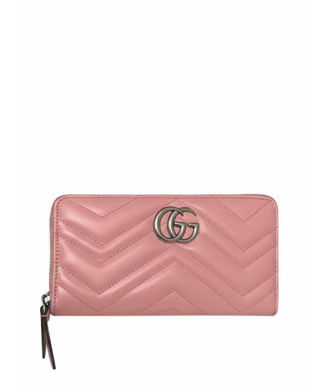 GUCCI Розовый кожаный кошелек, фото 1