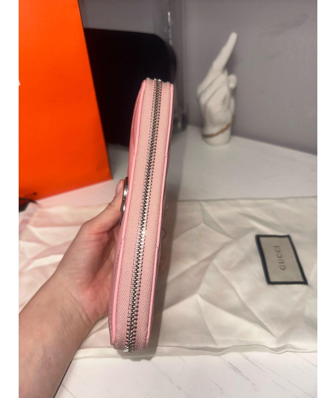 GUCCI Розовый кожаный кошелек, фото 2