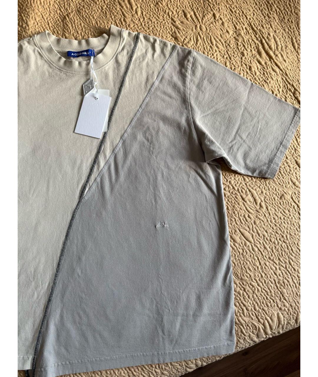 A-COLD-WALL* Бежевая хлопковая футболка, фото 6
