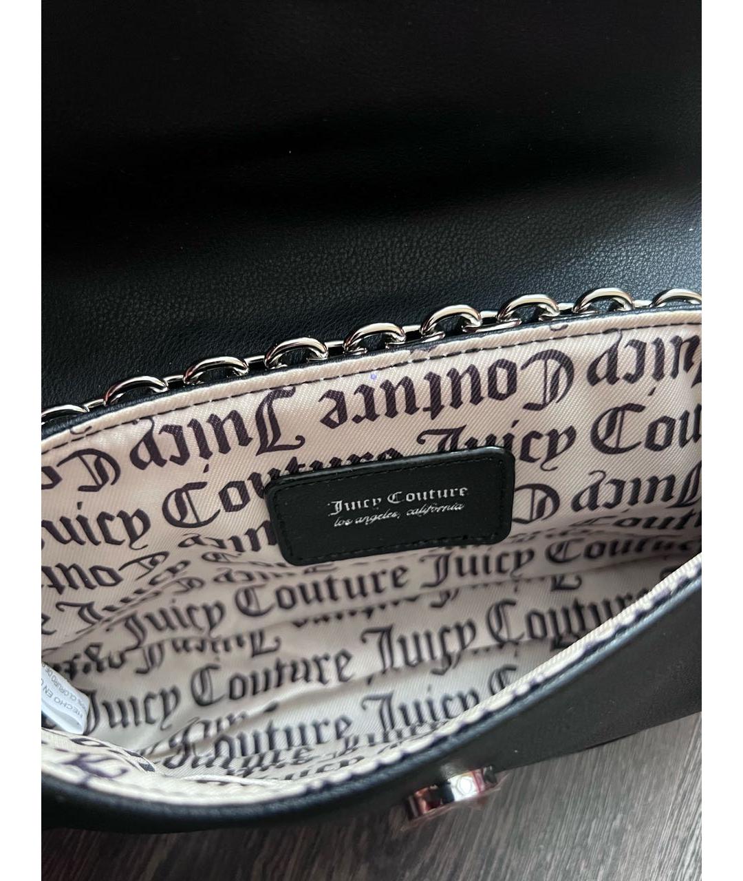 JUICY COUTURE Черная сумка через плечо из искусственной кожи, фото 6