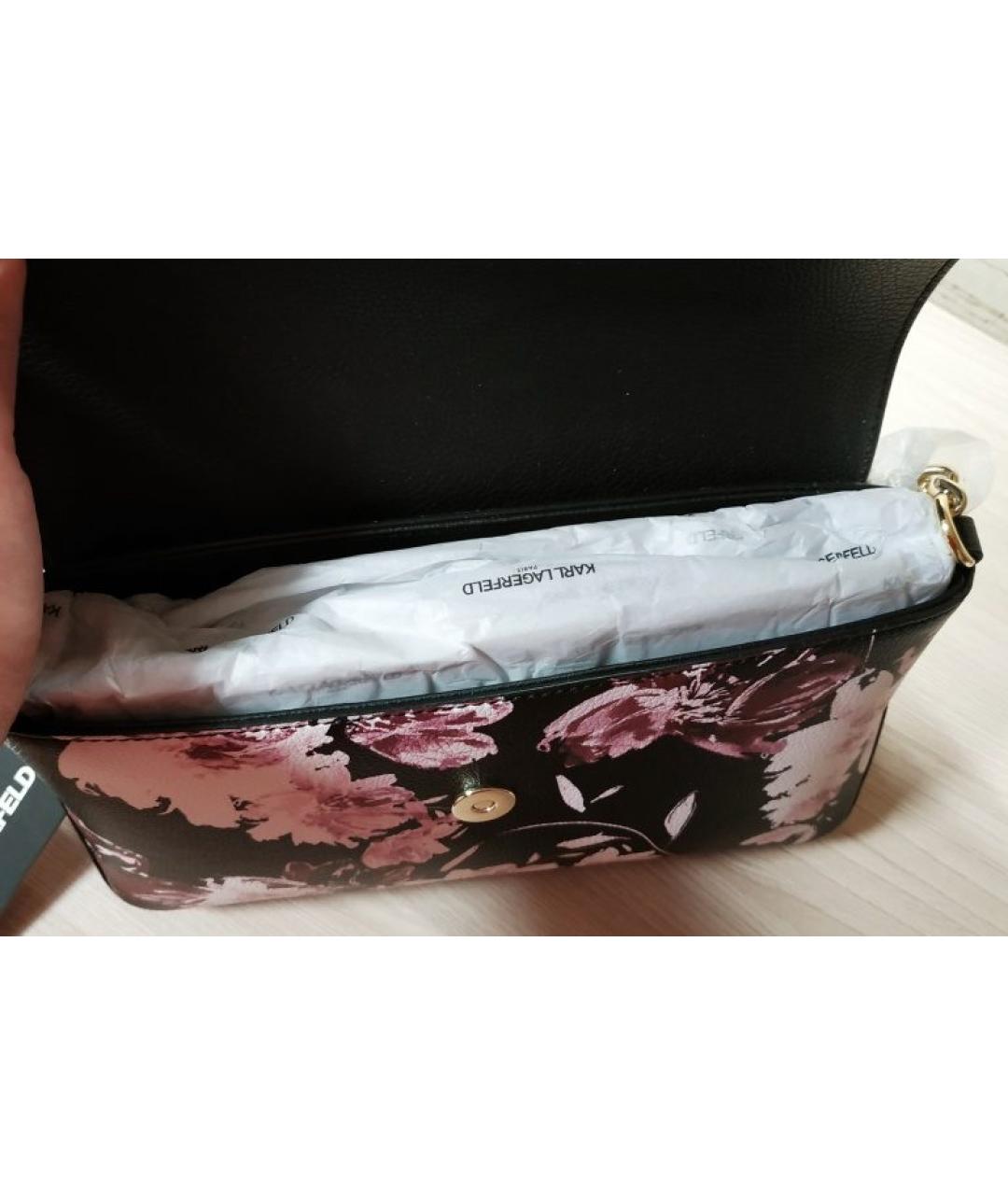 KARL LAGERFELD Розовая кожаная сумка через плечо, фото 3