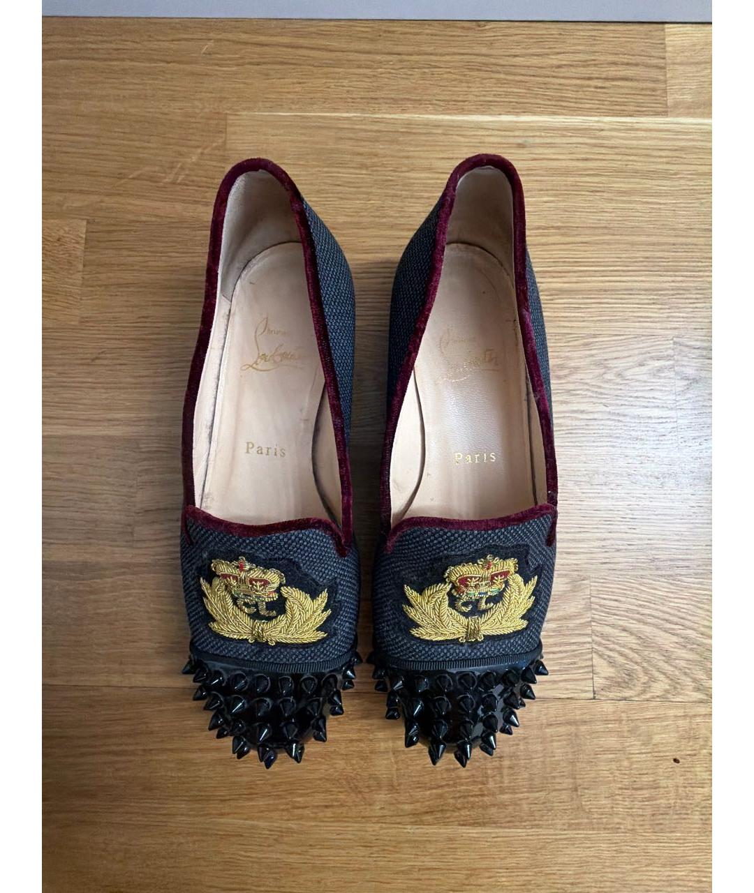 CHRISTIAN LOUBOUTIN Мульти текстильные лоферы, фото 3