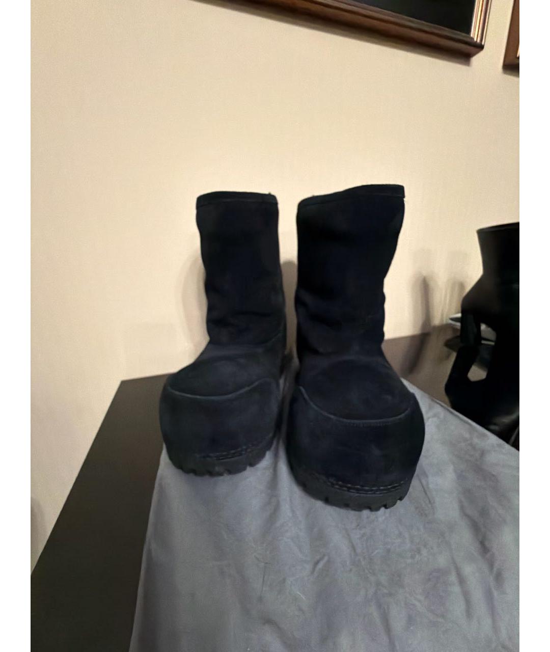 BALENCIAGA Черные замшевые полусапоги, фото 2