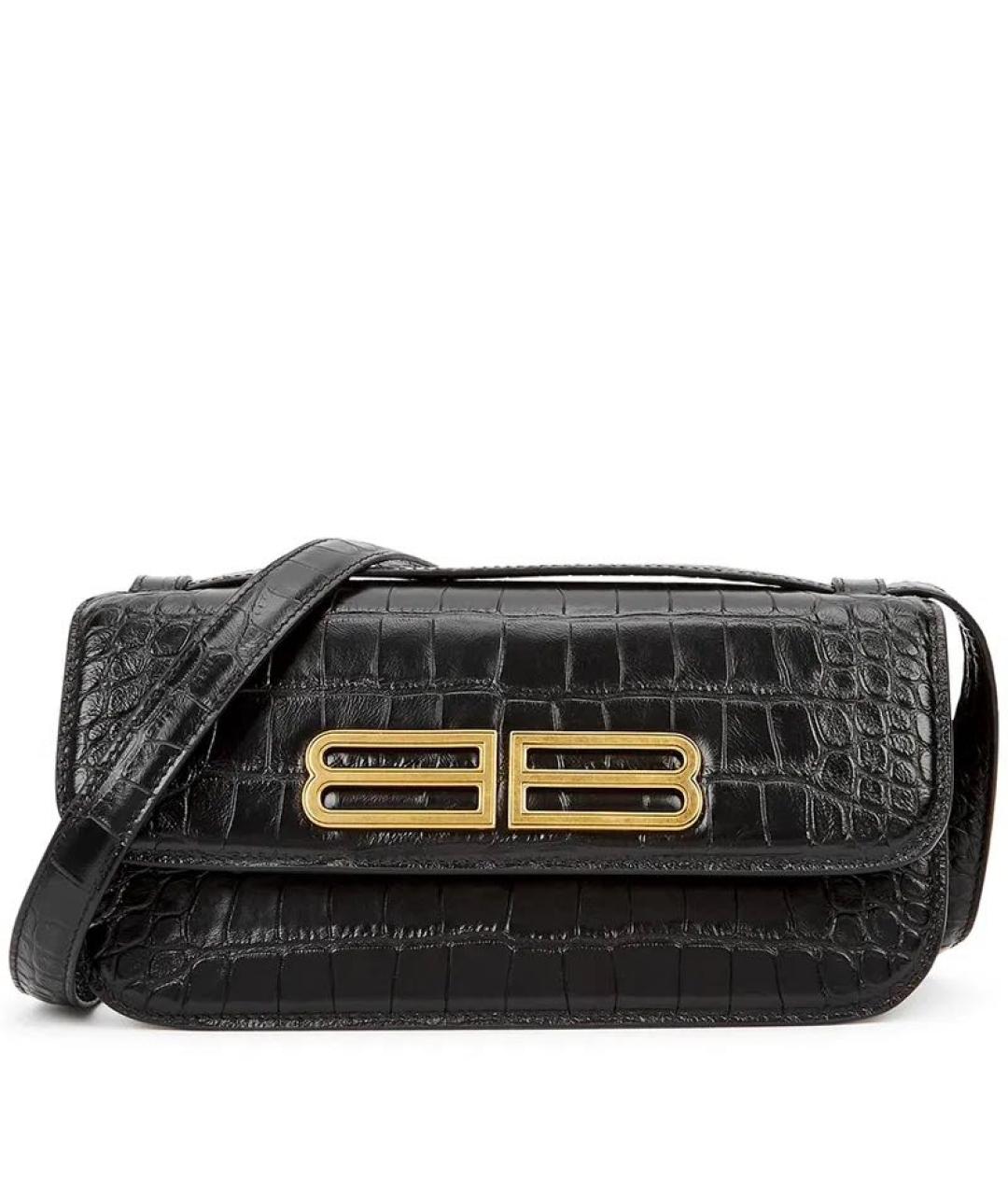 BALENCIAGA Черная кожаная сумка через плечо, фото 1