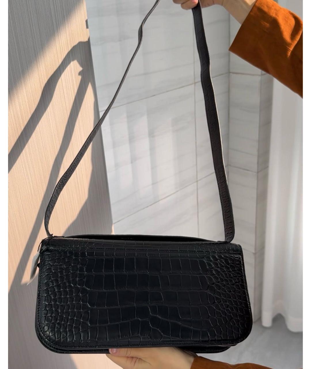 BALENCIAGA Черная кожаная сумка через плечо, фото 5