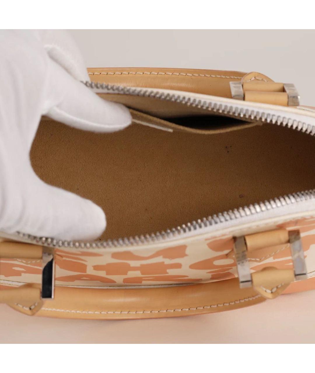 LOUIS VUITTON Бежевая кожаная сумка с короткими ручками, фото 7