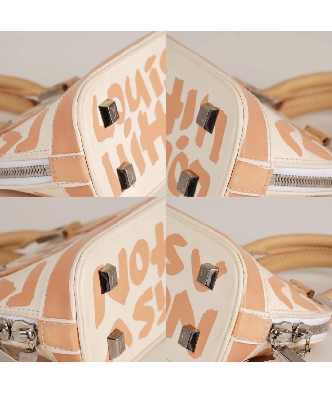 LOUIS VUITTON Бежевая кожаная сумка с короткими ручками, фото 8