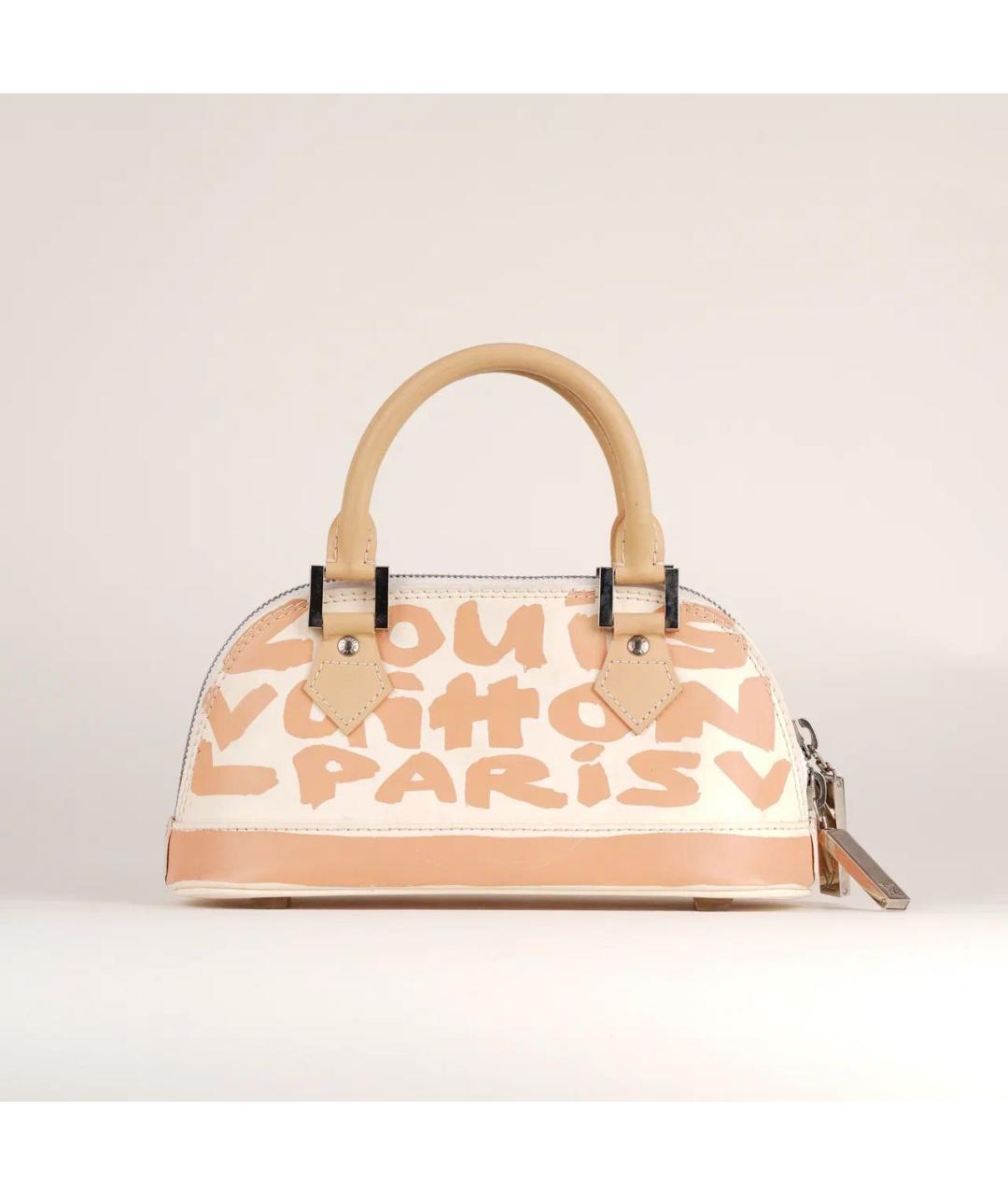 LOUIS VUITTON Бежевая кожаная сумка с короткими ручками, фото 9