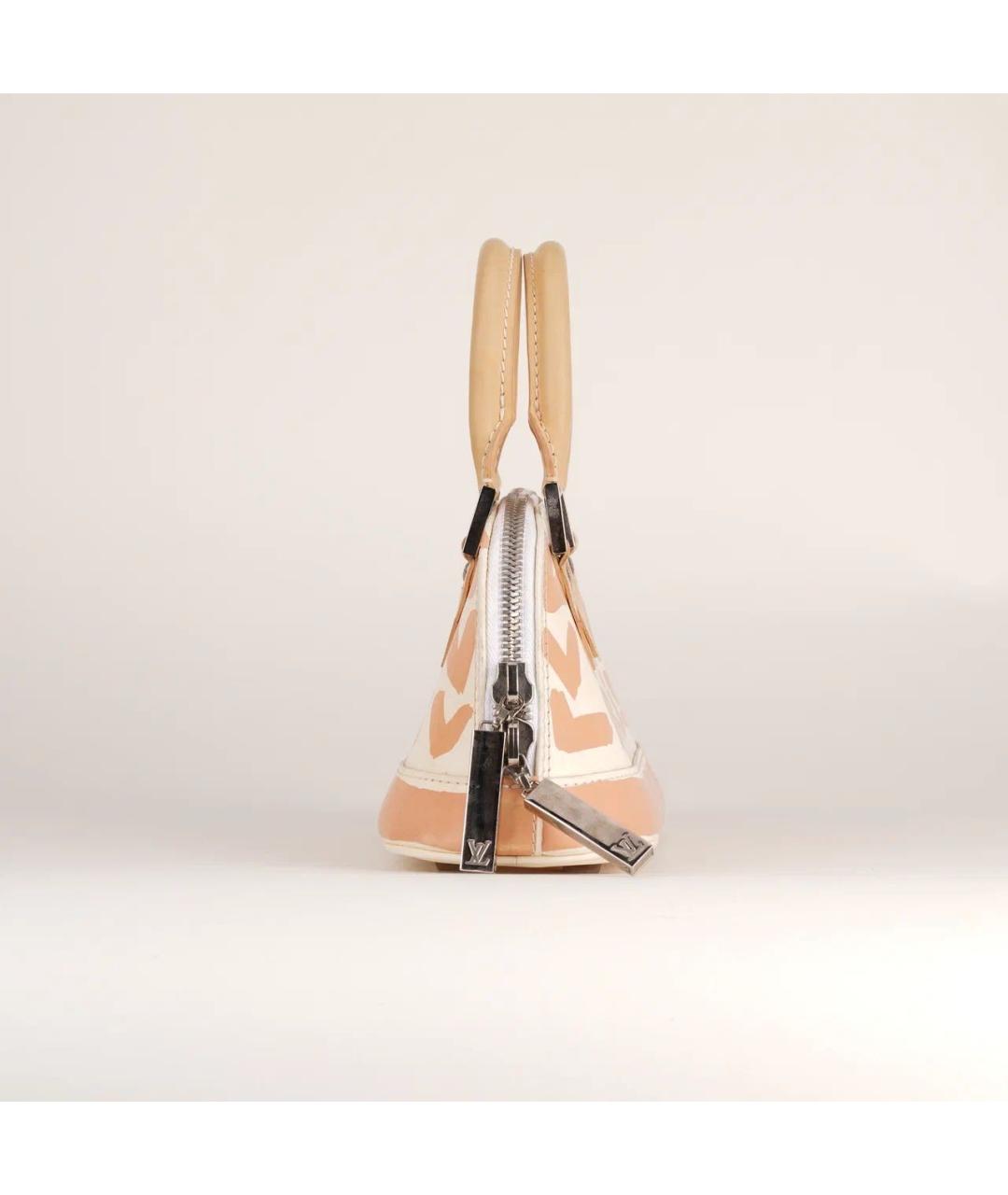 LOUIS VUITTON Бежевая кожаная сумка с короткими ручками, фото 4