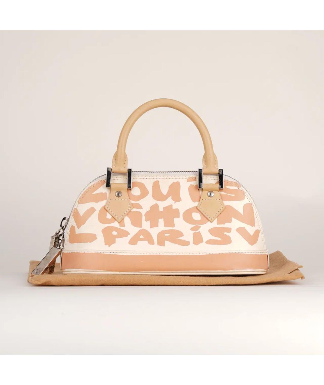 LOUIS VUITTON Бежевая кожаная сумка с короткими ручками, фото 2