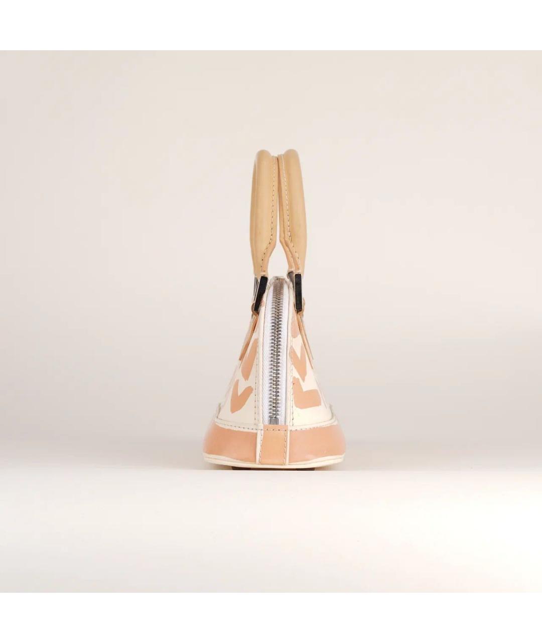 LOUIS VUITTON Бежевая кожаная сумка с короткими ручками, фото 5