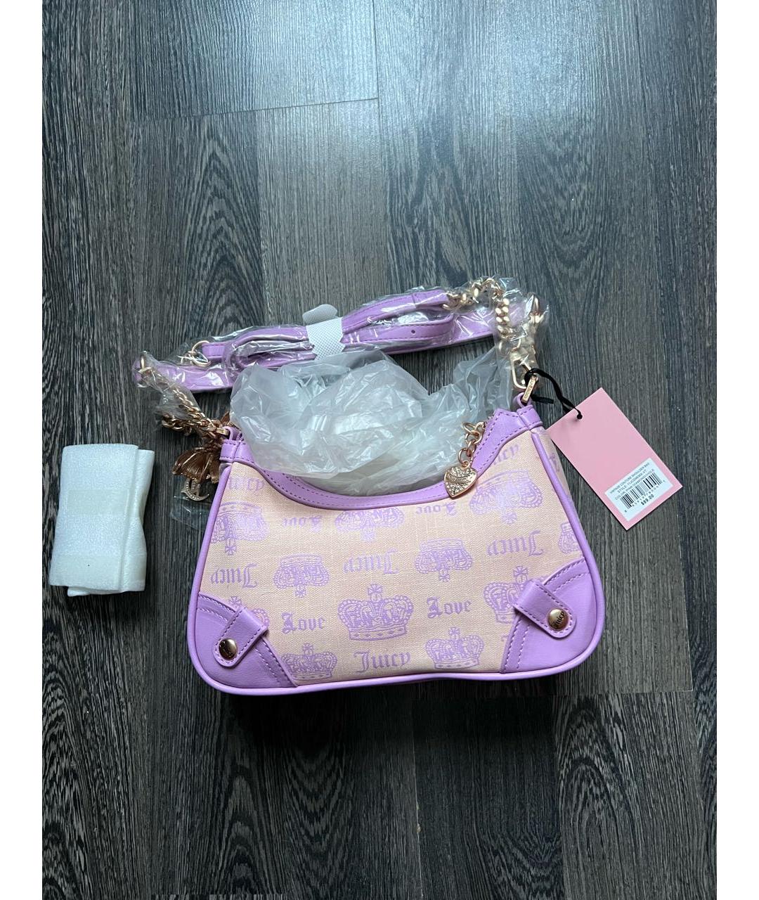 JUICY COUTURE Розовая сумка с короткими ручками из искусственной кожи, фото 8