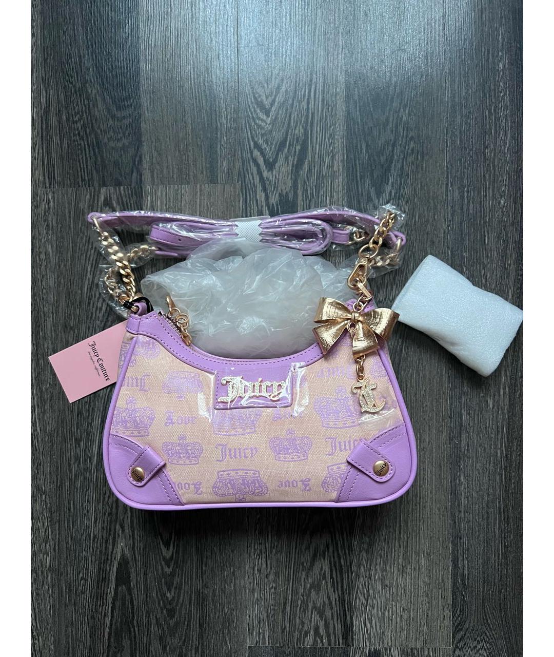 JUICY COUTURE Розовая сумка с короткими ручками из искусственной кожи, фото 2