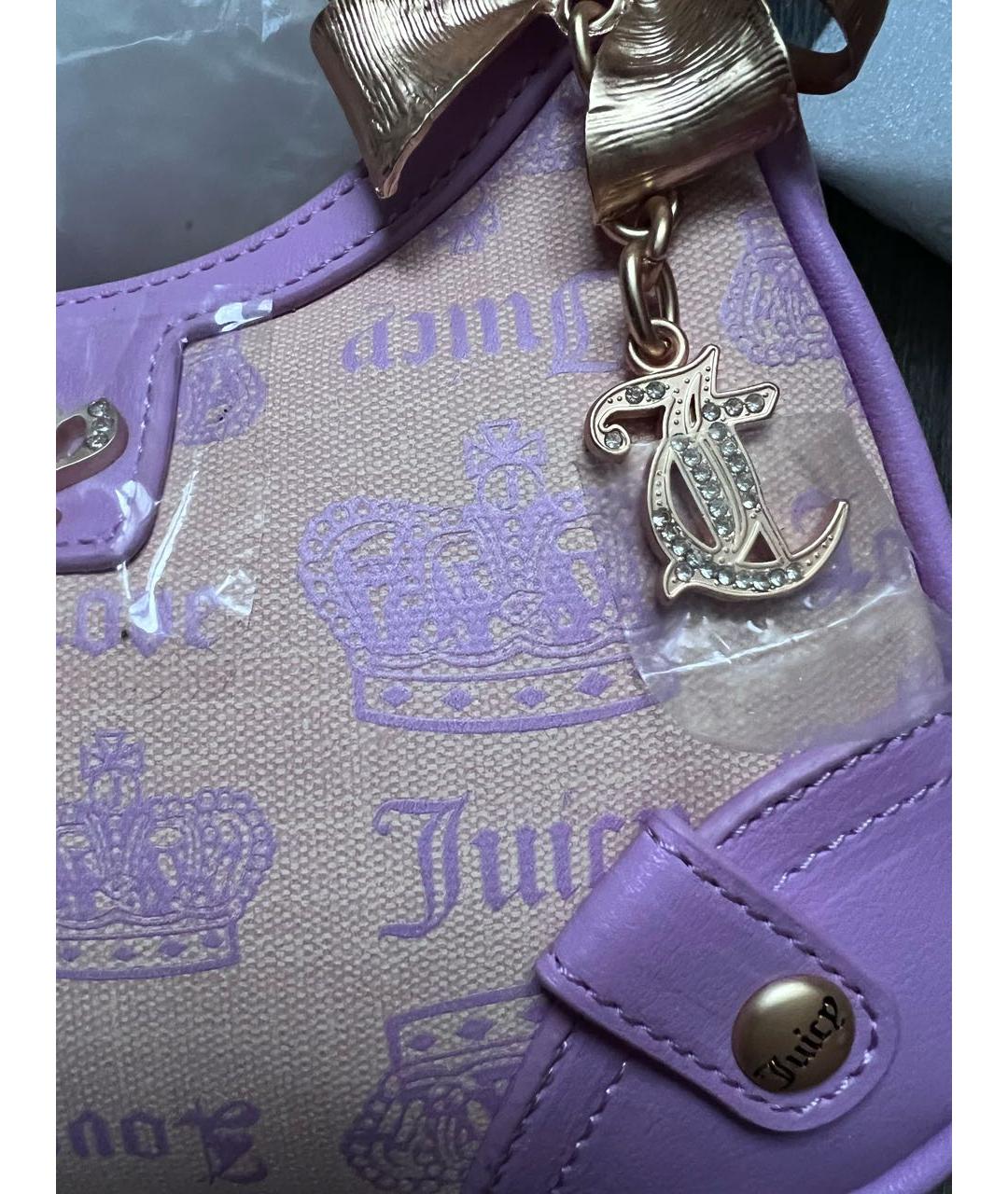 JUICY COUTURE Розовая сумка с короткими ручками из искусственной кожи, фото 3