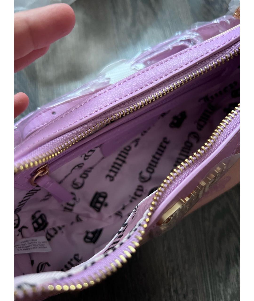 JUICY COUTURE Розовая сумка с короткими ручками из искусственной кожи, фото 7