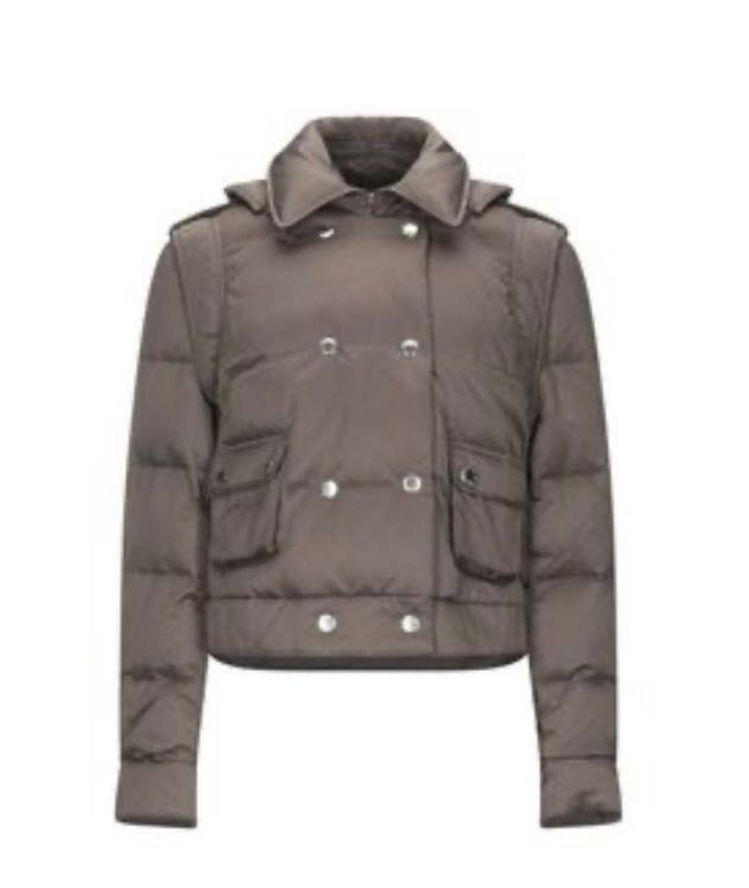 RED VALENTINO Коричневый полиэстеровый пуховик, фото 9