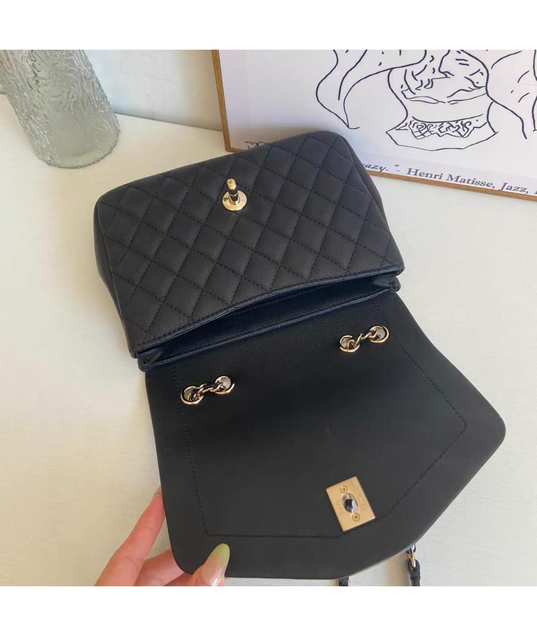 CHANEL Черная кожаная сумка через плечо, фото 8