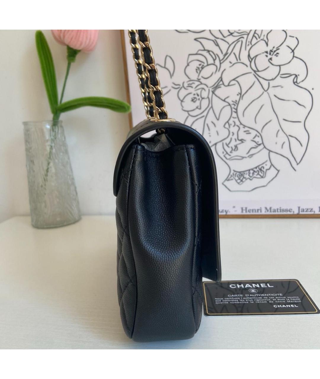 CHANEL Черная кожаная сумка через плечо, фото 3