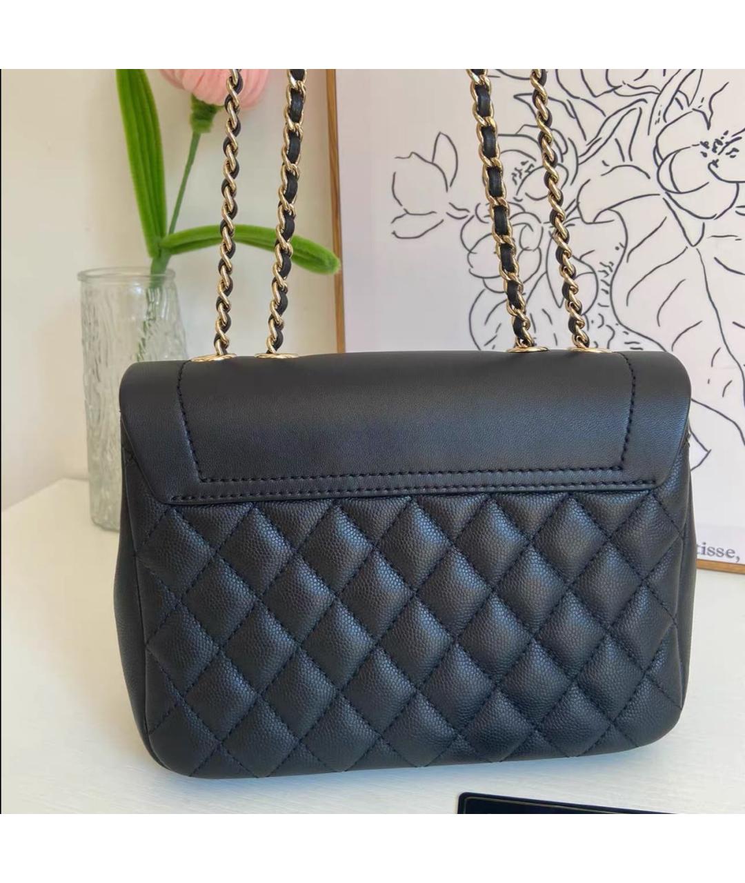 CHANEL Черная кожаная сумка через плечо, фото 4