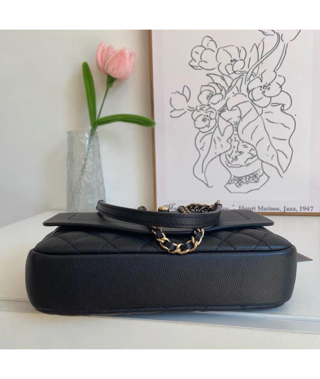 CHANEL Черная кожаная сумка через плечо, фото 6