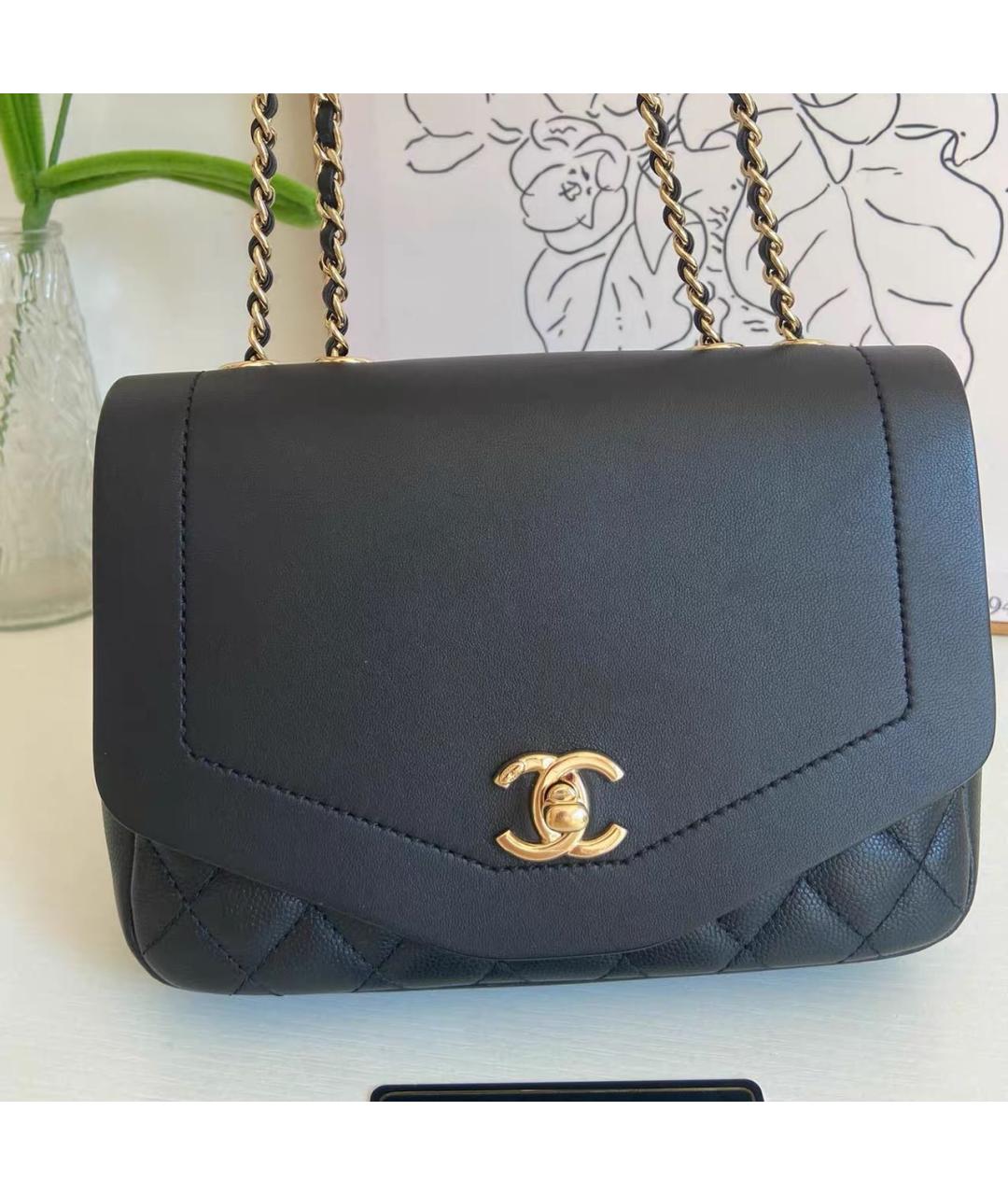 CHANEL Черная кожаная сумка через плечо, фото 9