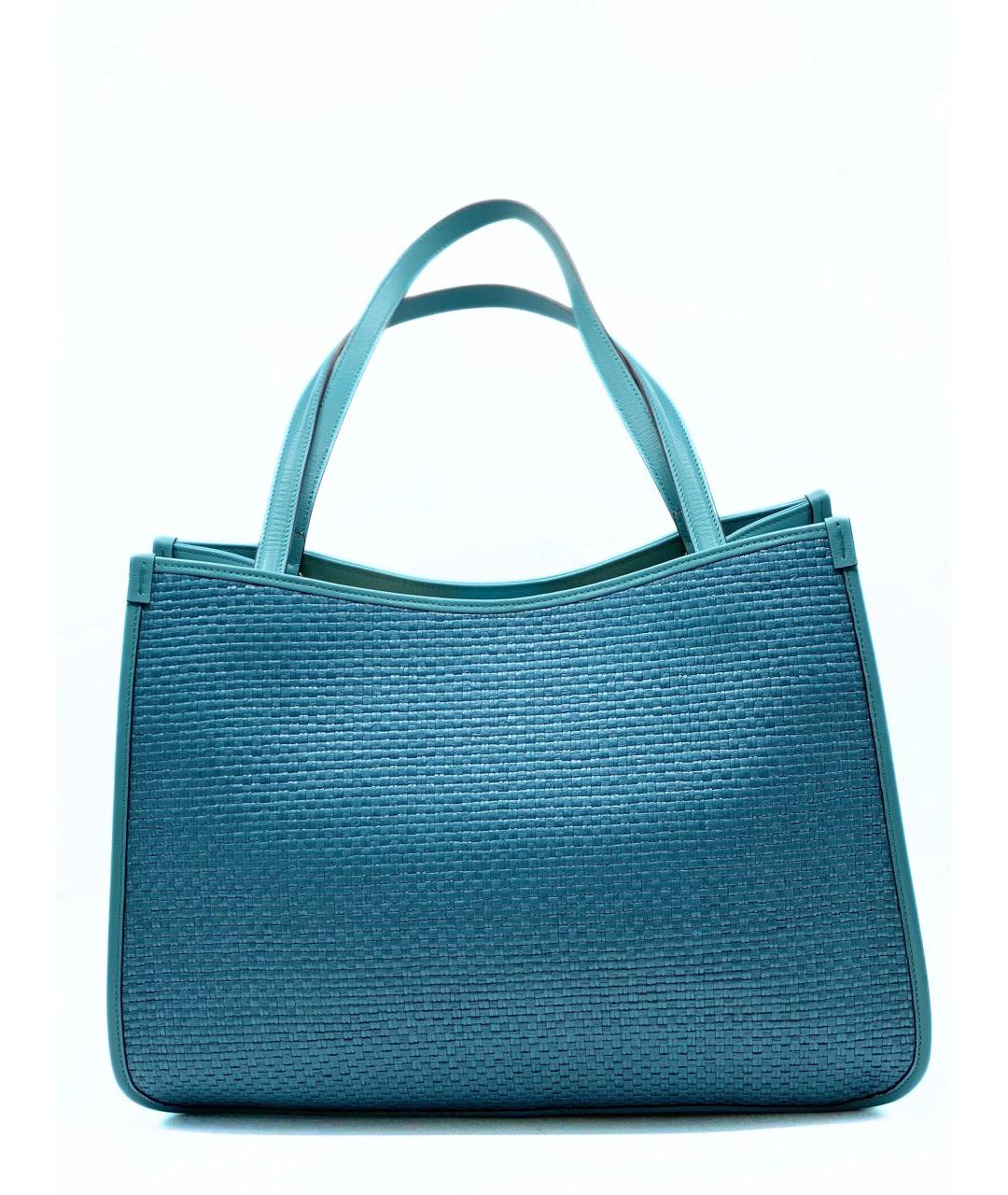 GUCCI Бирюзовая пелетеная сумка тоут, фото 2