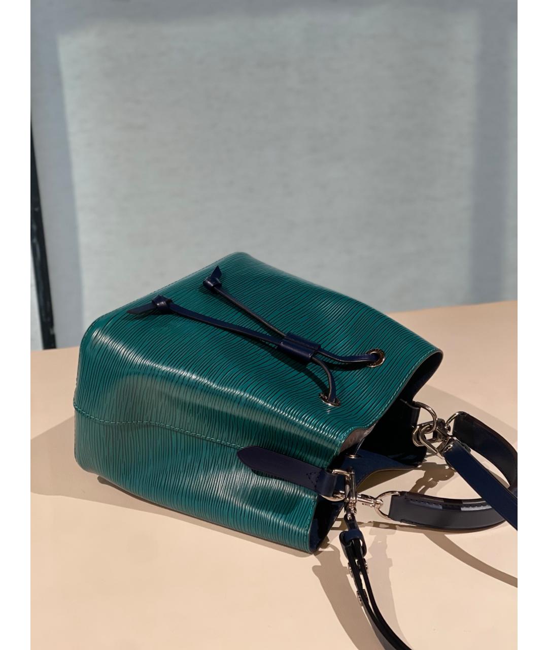 LOUIS VUITTON Зеленая кожаная сумка с короткими ручками, фото 5