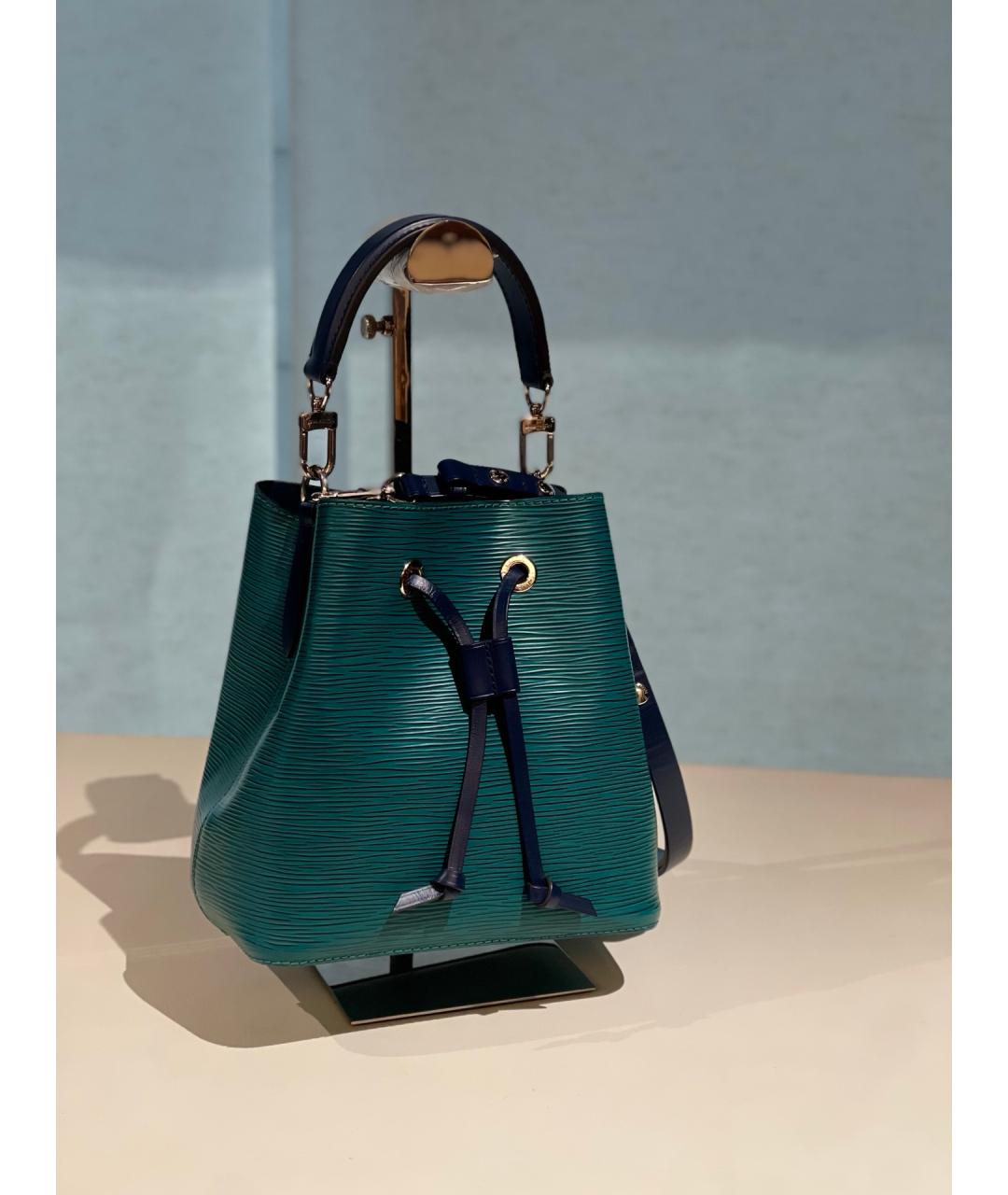 LOUIS VUITTON Зеленая кожаная сумка с короткими ручками, фото 3